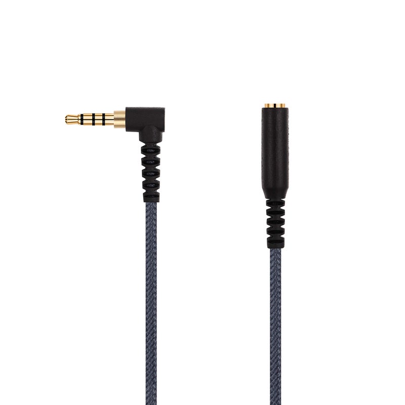 ABLET 200cm(6ft) Right Angle 4 Pole 3.5mm 1/8 inch Male to 4 Pole 3.5mm 1/8 inch Female Stereo Audio Headphone Earphone Extension Cable Adapter Cord Tangle-Free Braided Wire - Image 2